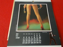 Load image into Gallery viewer, Vintage Large Semi-Nude Pinup Wall Calendar 1987 James Bond Girls 18 x 13.5    D
