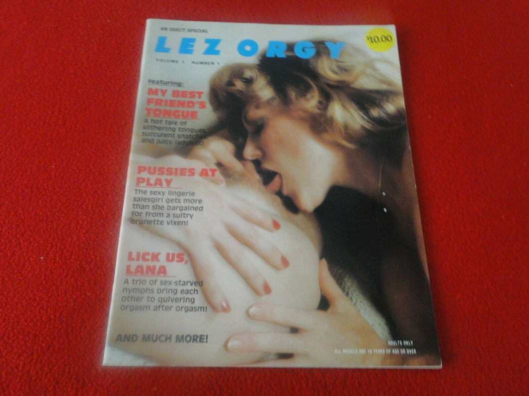 Vintage 18 Year Old + Sexy Erotic Adult Men's Magazine Lez Orgy 1982         G25