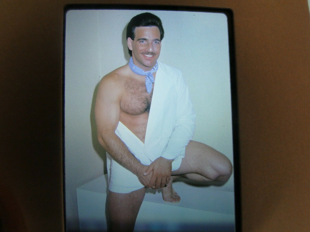 VINTAGE 35MM SLIDE MALE GAY INTEREST BEEFCAKE MUSCLE SEMI NUDE HOT BUFF FV^
