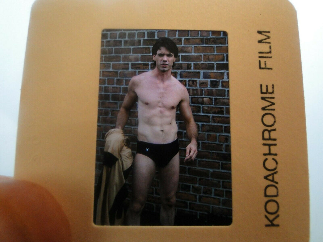 VINTAGE 35MM SLIDE MALE GAY INTEREST BEEFCAKE MUSCLE SEMI NUDE HOT BUFF EJ]