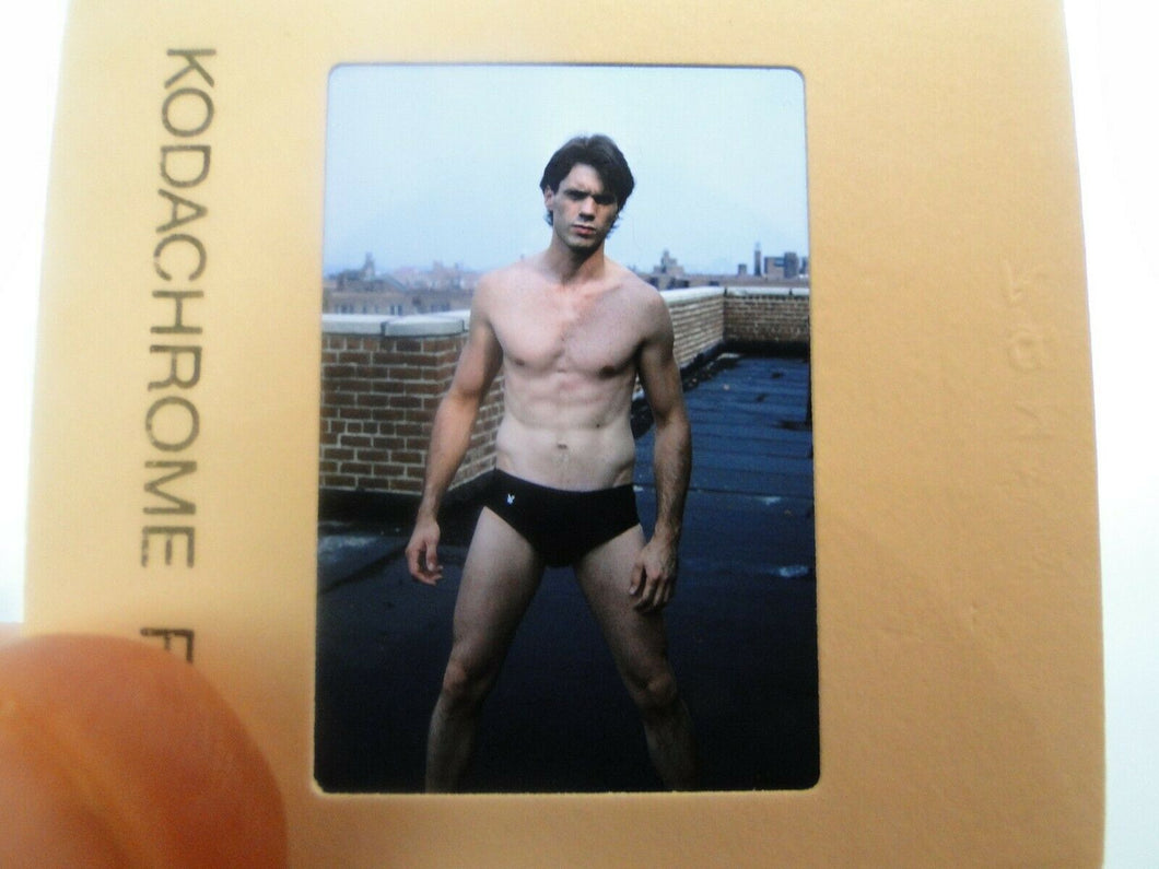 VINTAGE 35MM SLIDE MALE GAY INTEREST BEEFCAKE MUSCLE SEMI NUDE HOT BUFF EJ*