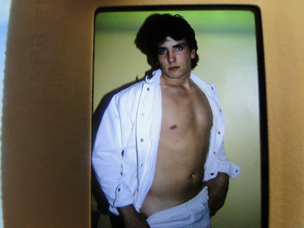 VINTAGE 35MM SLIDE MALE GAY INTEREST BEEFCAKE MUSCLE SEMI NUDE HOT BUFF FP^