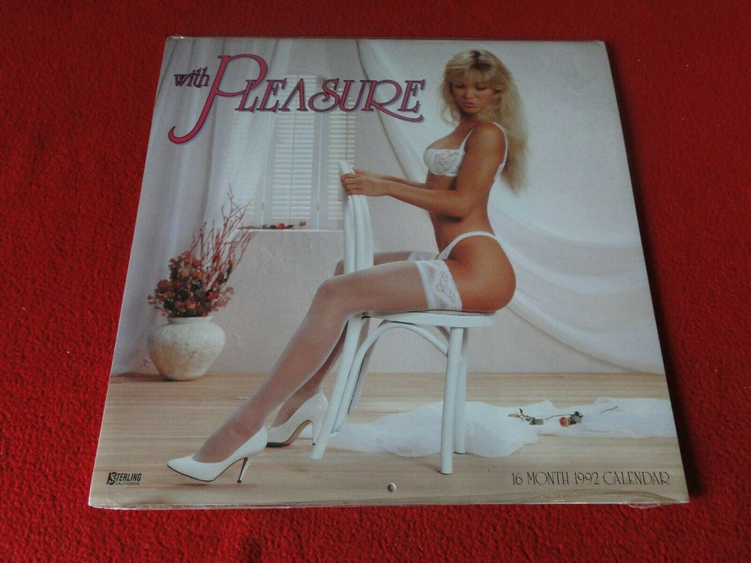 Vintage Large Semi-Nude Pinup Wall Calendar 1992 With Pleasure SEALED 12 x 12  C