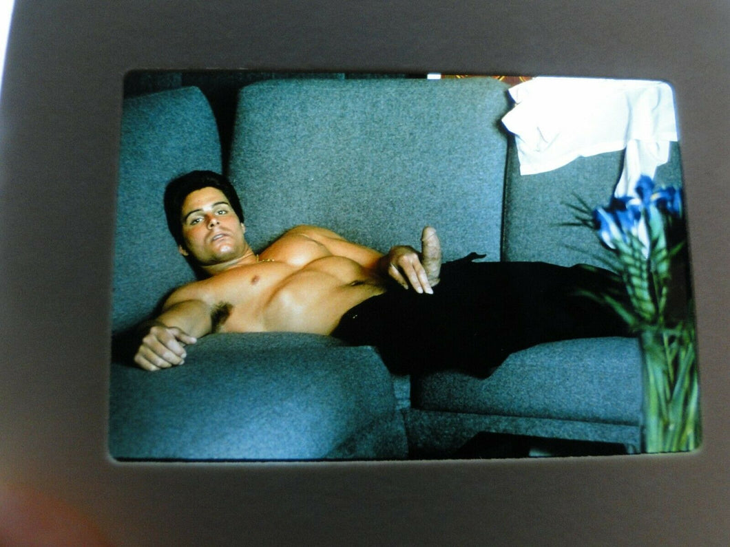 VINTAGE SLIDE/PHOTO MALE GAY INTEREST BEEFCAKE MUSCLE NUDE HOT HUNG A4