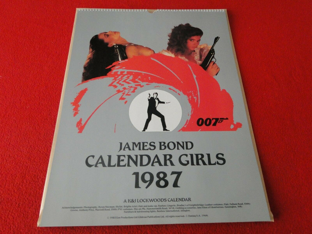 Vintage Large Semi-Nude Pinup Wall Calendar 1987 James Bond Girls 18 x 13.5    D