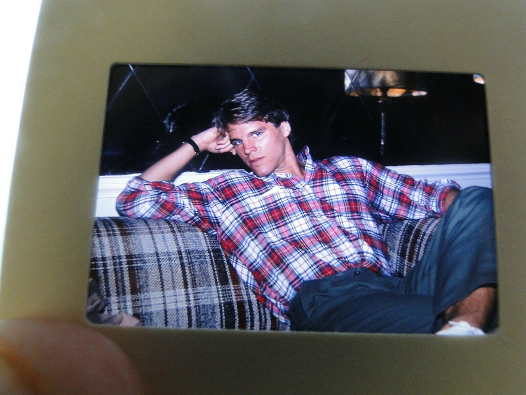 VINTAGE 35MM SLIDE MALE GAY INTEREST BEEFCAKE MUSCLE SEMI NUDE HOT BUFF JD&
