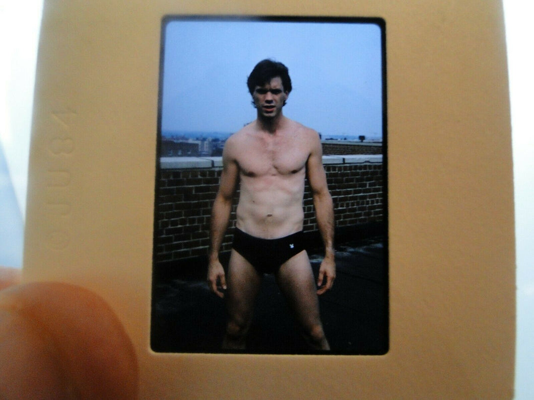 VINTAGE 35MM SLIDE MALE GAY INTEREST BEEFCAKE MUSCLE SEMI NUDE HOT BUFF EJ&