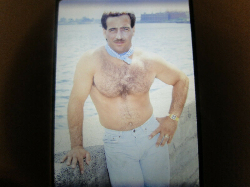 VINTAGE 35MM SLIDE MALE GAY INTEREST BEEFCAKE MUSCLE SEMI NUDE HOT BUFF FH3