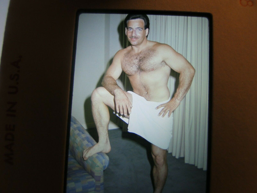 VINTAGE 35MM SLIDE MALE GAY INTEREST BEEFCAKE MUSCLE SEMI NUDE HOT BUFF FN*