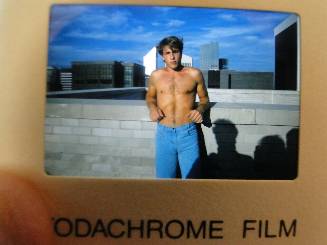 VINTAGE 35MM SLIDE MALE GAY INTEREST BEEFCAKE MUSCLE SEMI NUDE HOT BUFF EH4