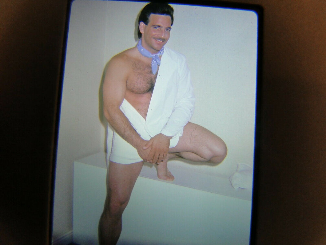 VINTAGE 35MM SLIDE MALE GAY INTEREST BEEFCAKE MUSCLE SEMI NUDE HOT BUFF FV#