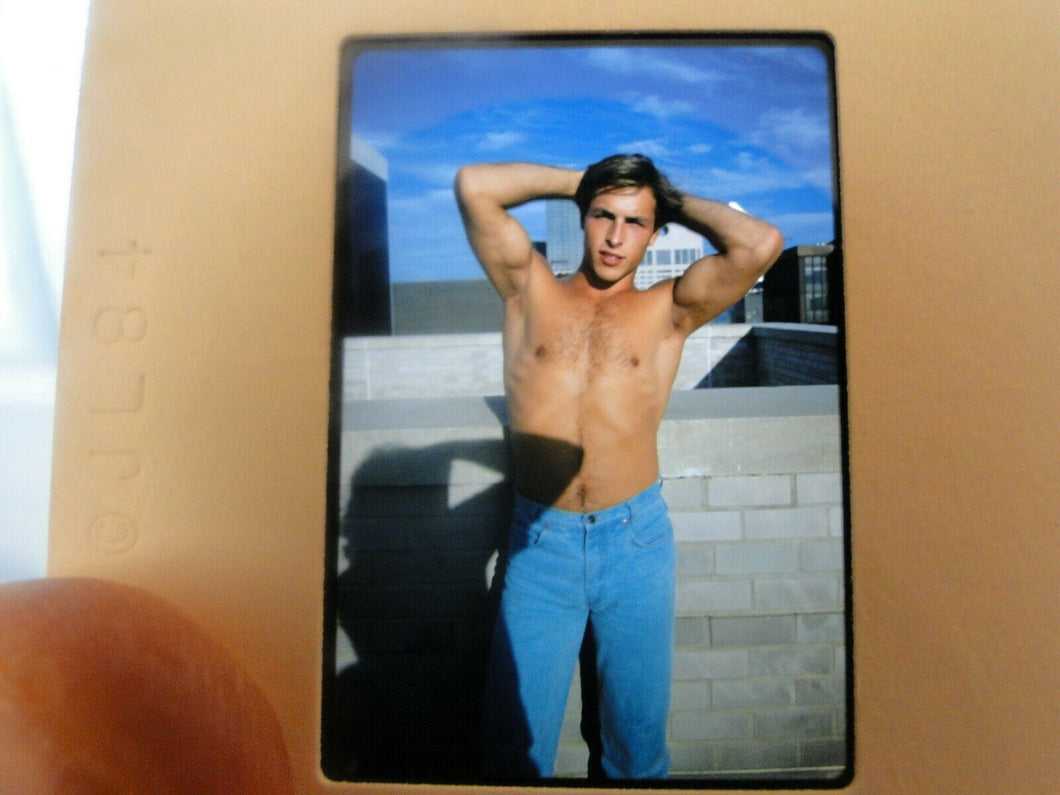 VINTAGE 35MM SLIDE MALE GAY INTEREST BEEFCAKE MUSCLE SEMI NUDE HOT BUFF EH7
