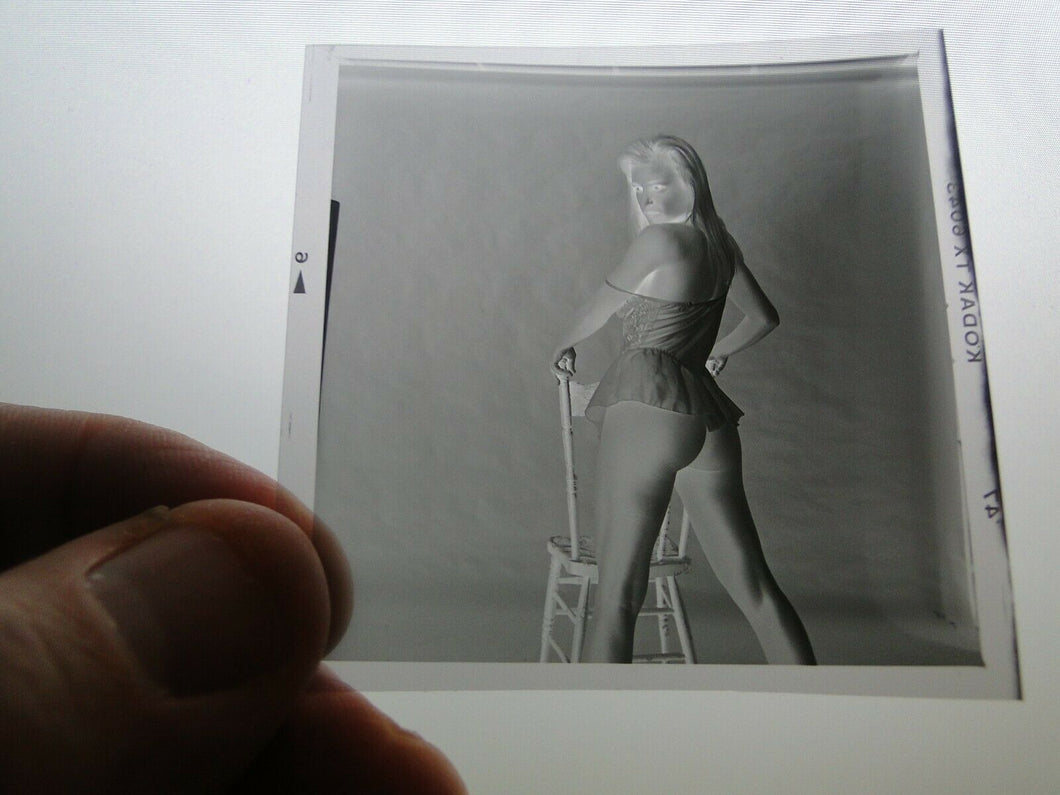 Vintage Semi Nude Woman Artistic Photographic Negative Transparency         GE40
