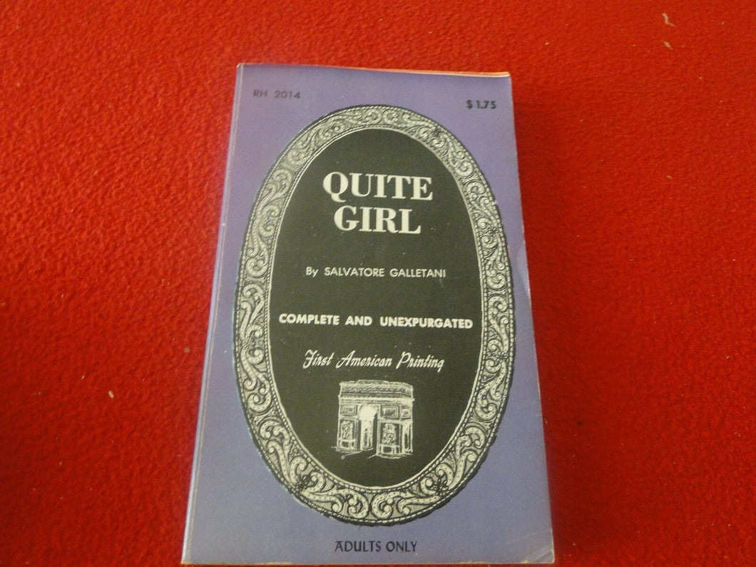 Vintage Sexy Erotic Adult Paperback Book Novel Quite Girl                W