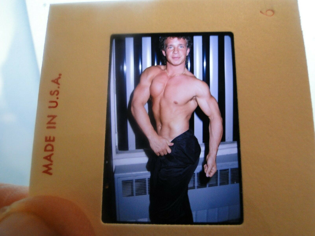 VINTAGE 35MM SLIDE MALE GAY INTEREST BEEFCAKE MUSCLE SEMI NUDE HOT BUFF EB%