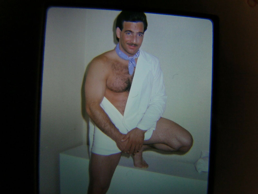 VINTAGE 35MM SLIDE MALE GAY INTEREST BEEFCAKE MUSCLE SEMI NUDE HOT BUFF FV$
