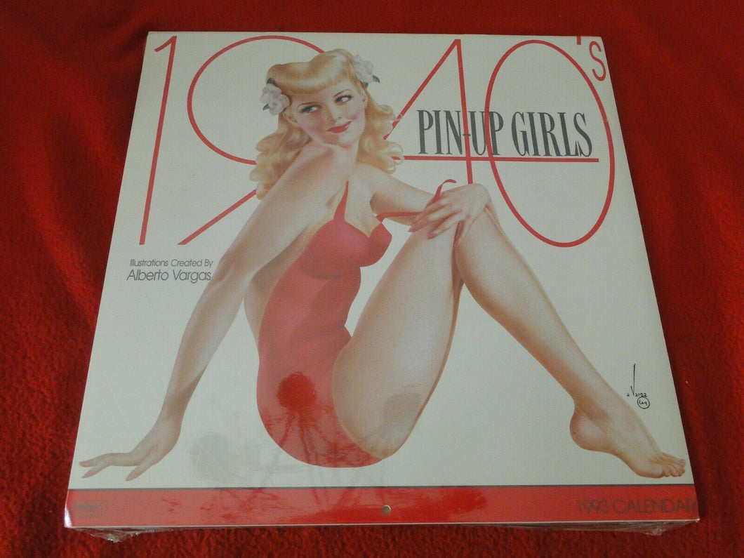 Vintage Semi-Nude Pinup Wall Calendar 1993 1940's Pin-Up Girls Alberto Vargas G4