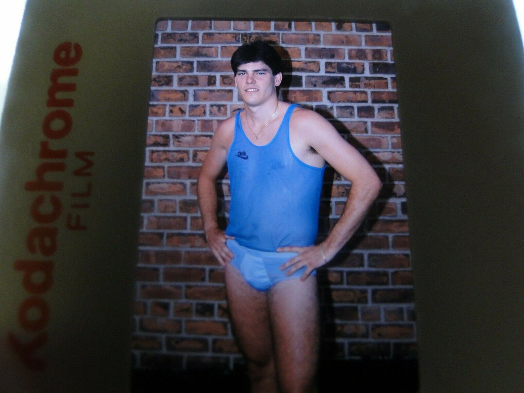 VINTAGE 35MM SLIDE MALE GAY INTEREST BEEFCAKE MUSCLE SEMI NUDE HOT BUFF A85