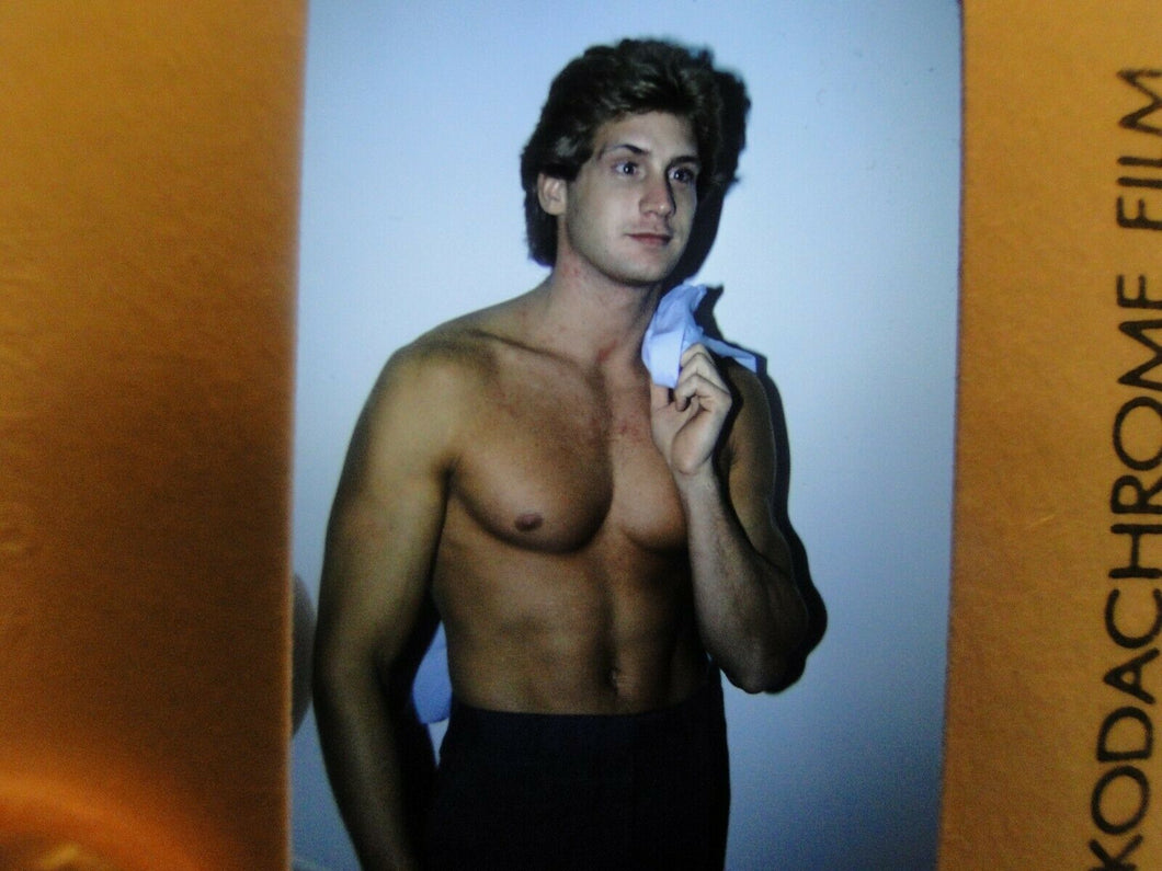 VINTAGE 35MM SLIDE MALE GAY INTEREST BEEFCAKE MUSCLE SEMI NUDE HOT BUFF EQ@