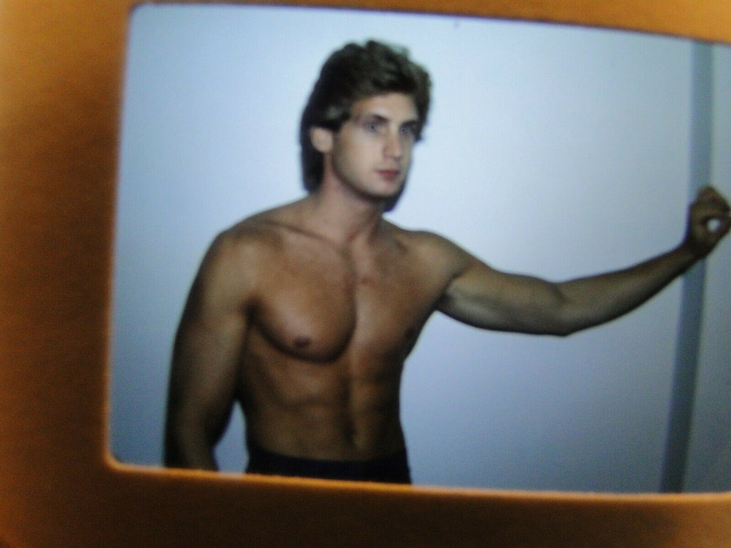 VINTAGE 35MM SLIDE MALE GAY INTEREST BEEFCAKE MUSCLE SEMI NUDE HOT BUFF EQ%
