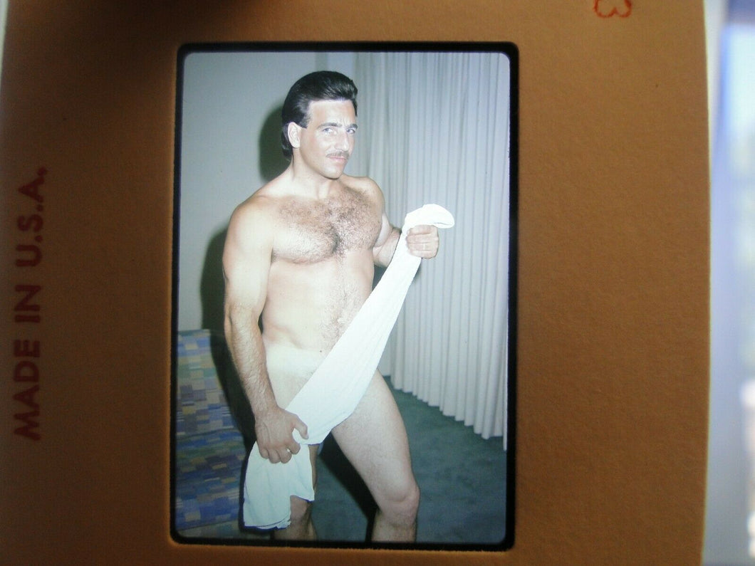 VINTAGE 35MM SLIDE MALE GAY INTEREST BEEFCAKE MUSCLE SEMI NUDE HOT BUFF FN#