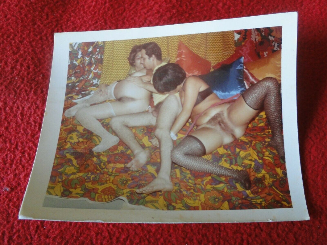 Vintage Erotic Sexy Adult Woman Hairy Bush Group Sex Photo                   B9R