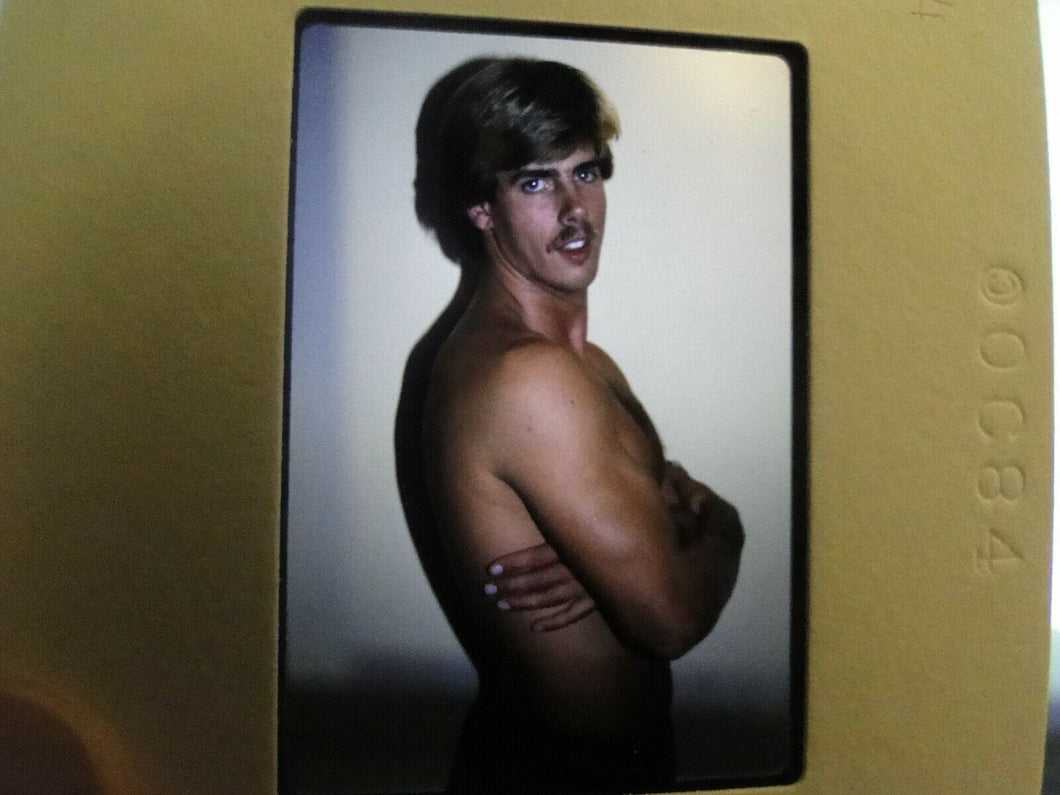 VINTAGE 35MM SLIDE MALE GAY INTEREST BEEFCAKE MUSCLE SEMI NUDE HOT BUFF FK