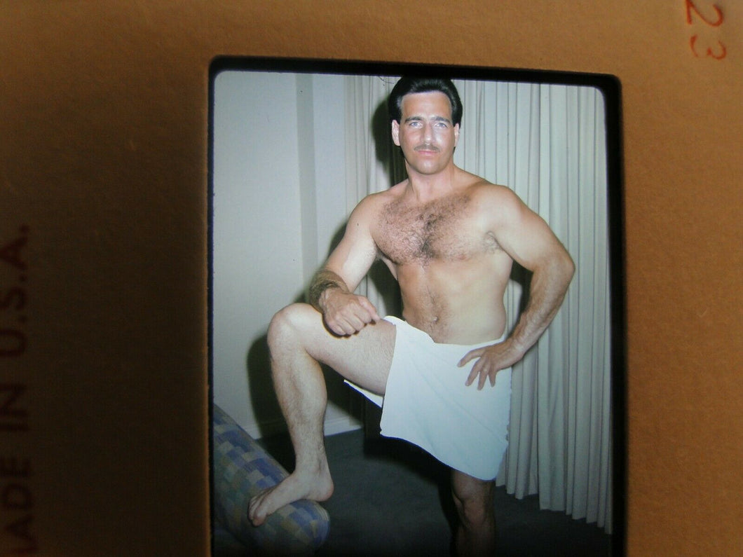 VINTAGE 35MM SLIDE MALE GAY INTEREST BEEFCAKE MUSCLE SEMI NUDE HOT BUFF FO@