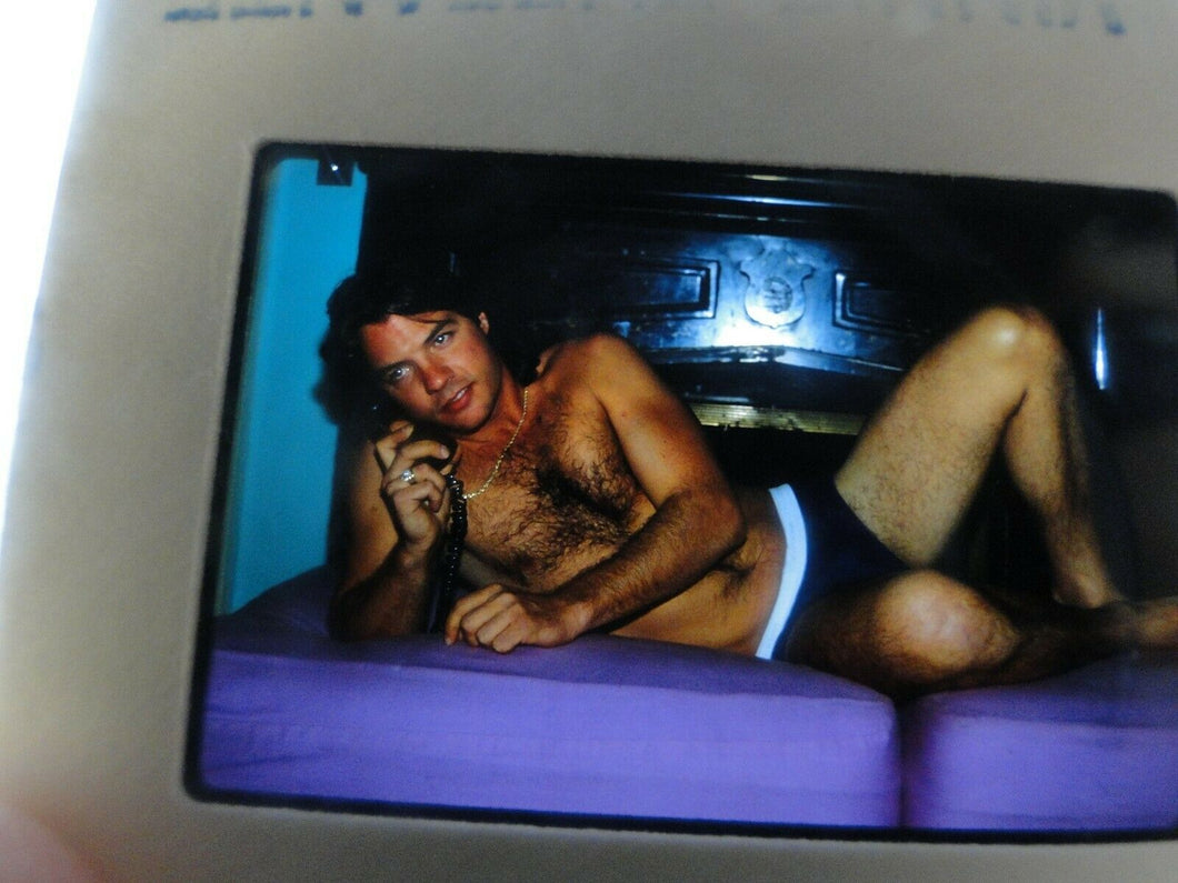 VINTAGE 35MM SLIDE MALE GAY INTEREST BEEFCAKE MUSCLE SEMI NUDE HOT BUFF A90