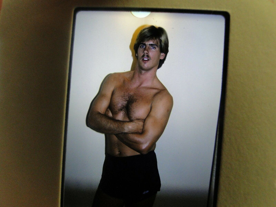 VINTAGE 35MM SLIDE MALE GAY INTEREST BEEFCAKE MUSCLE SEMI NUDE HOT BUFF FK!