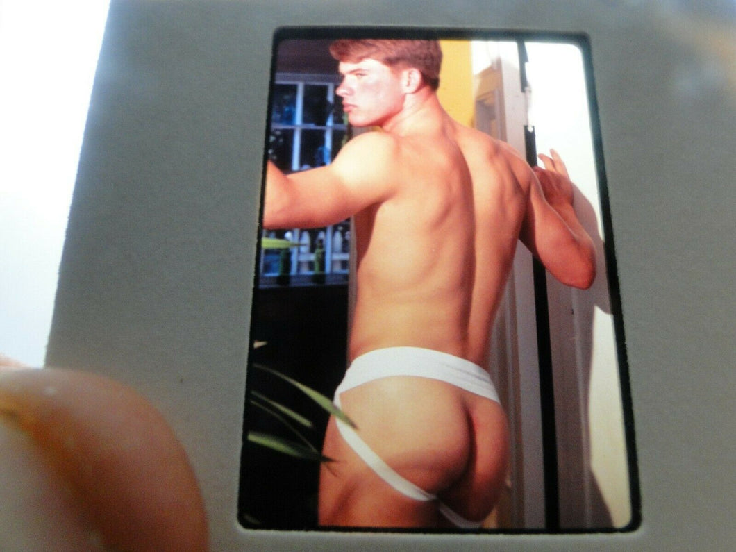 VINTAGE 35MM SLIDE MALE GAY INTEREST BEEFCAKE MUSCLE NUDE HOT HUNG BUFF A89