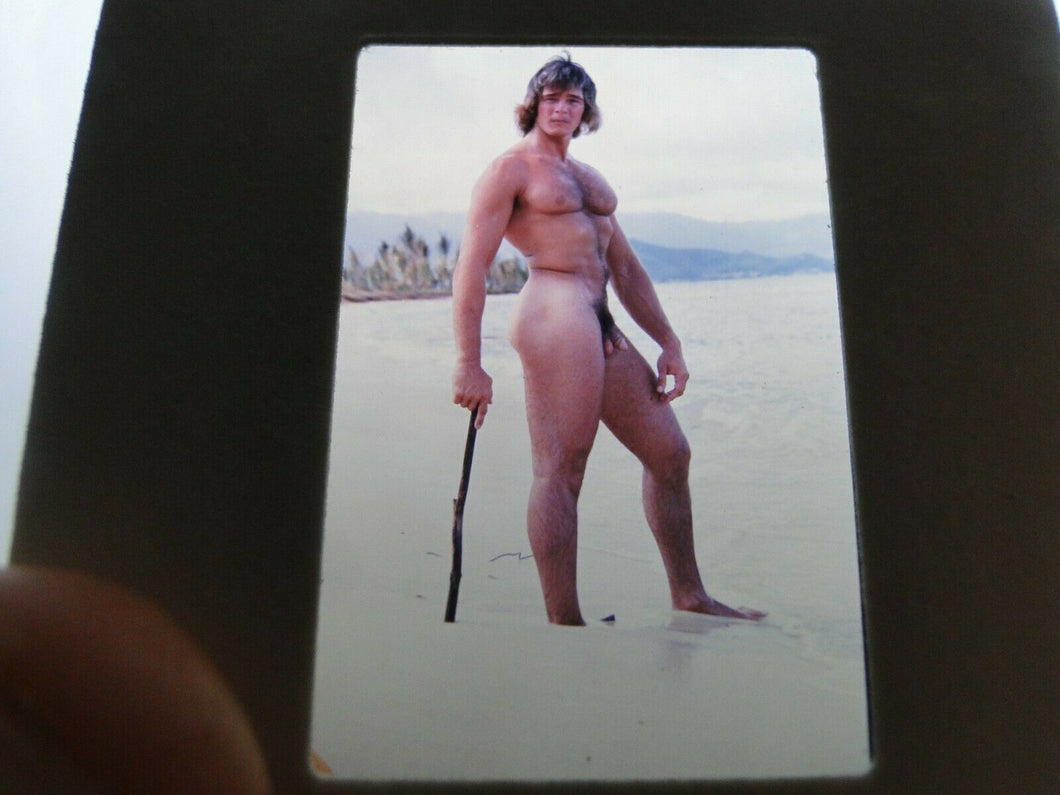 VINTAGE SLIDE/PHOTO MALE GAY INTEREST BEEFCAKE MUSCLE NUDE HOT HUNG A11