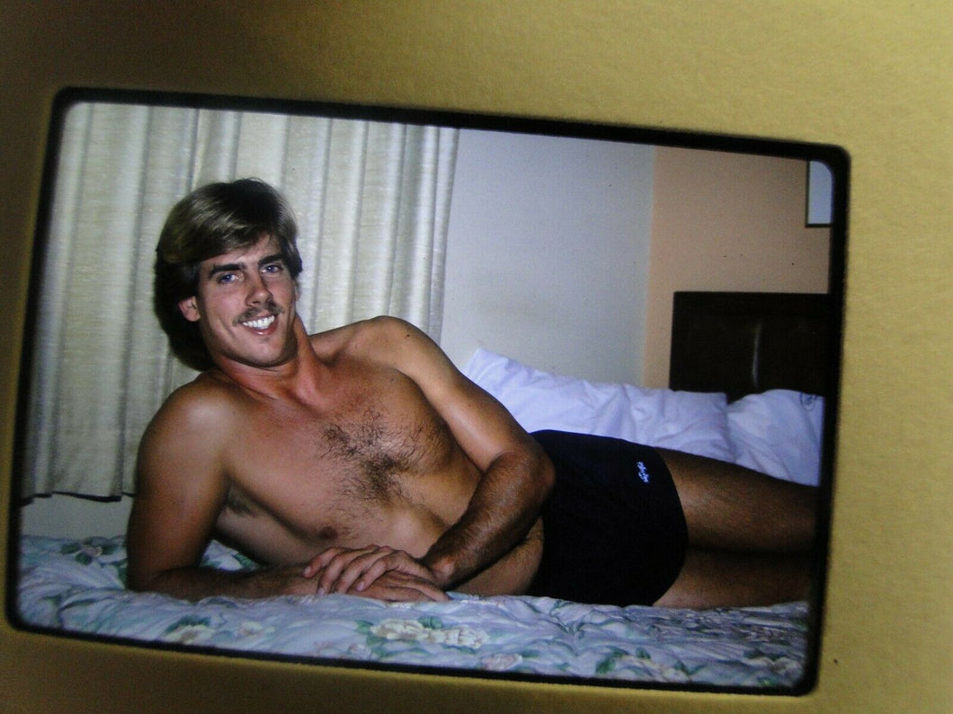 VINTAGE 35MM SLIDE MALE GAY INTEREST BEEFCAKE MUSCLE SEMI NUDE HOT BUFF FK$
