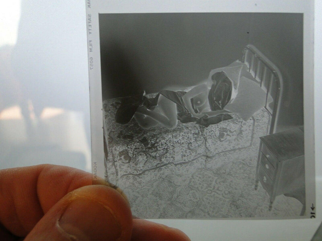 Vintage Semi Nude Woman Artistic Photographic Negative Transparency          GE1