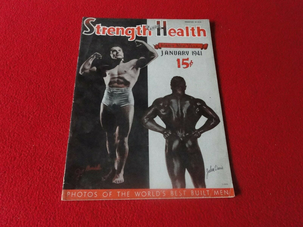 STRENGTH AND HEALTH Bodybuilding Muscle Magazine Gay Interest Jan. 1941      G50