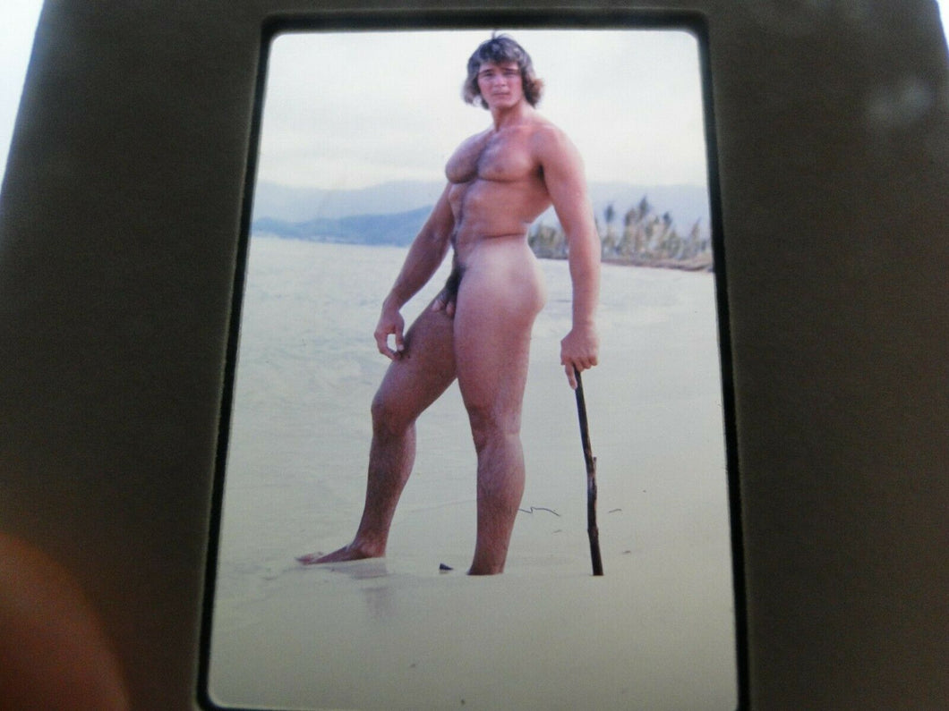 VINTAGE 35MM SLIDE MALE GAY INTEREST BEEFCAKE MUSCLE NUDE HOT HUNG BUFF A68