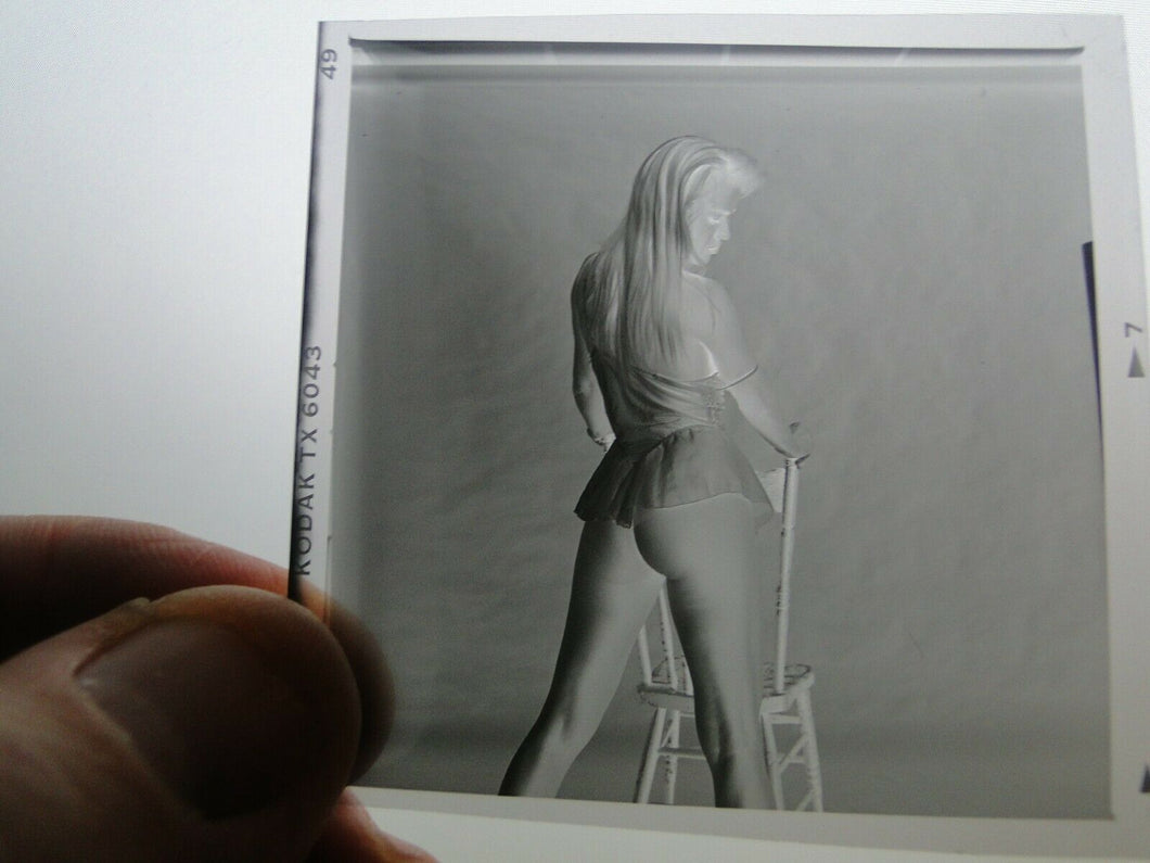 Vintage Semi Nude Woman Artistic Photographic Negative Transparency         GE38