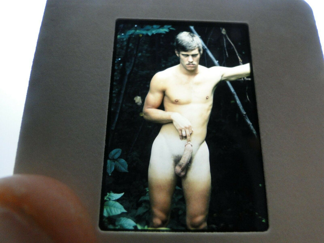 VINTAGE SLIDE/PHOTO MALE GAY INTEREST BEEFCAKE MUSCLE NUDE HOT HUNG A19