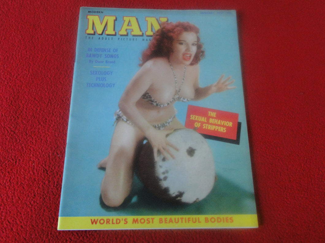Vintage 18 Y. O. + Sexy Erotic Adult Men's Magazine Modern Man Jan. 1957   P76