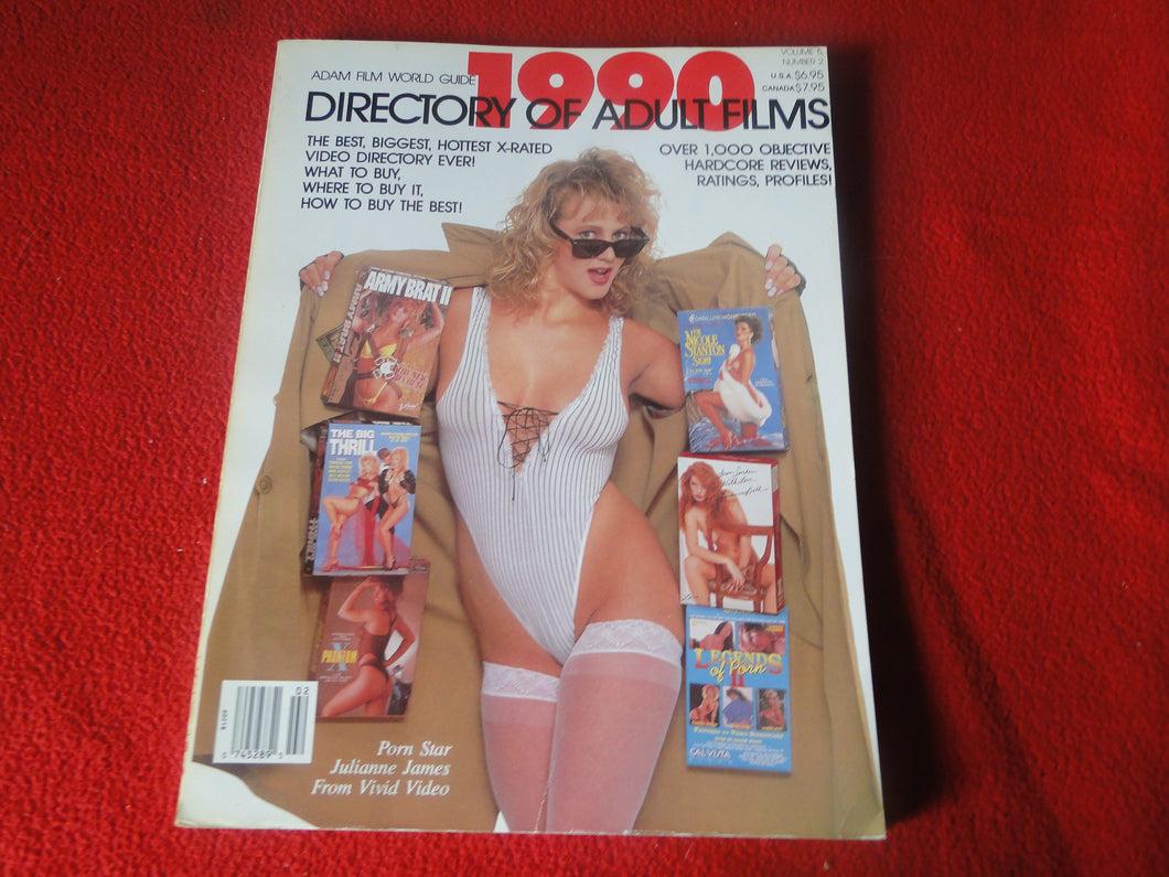 Vintage Nude Erotic Sexy Adult Magazine 1990 Adam Film World Guide of Adult Films P80