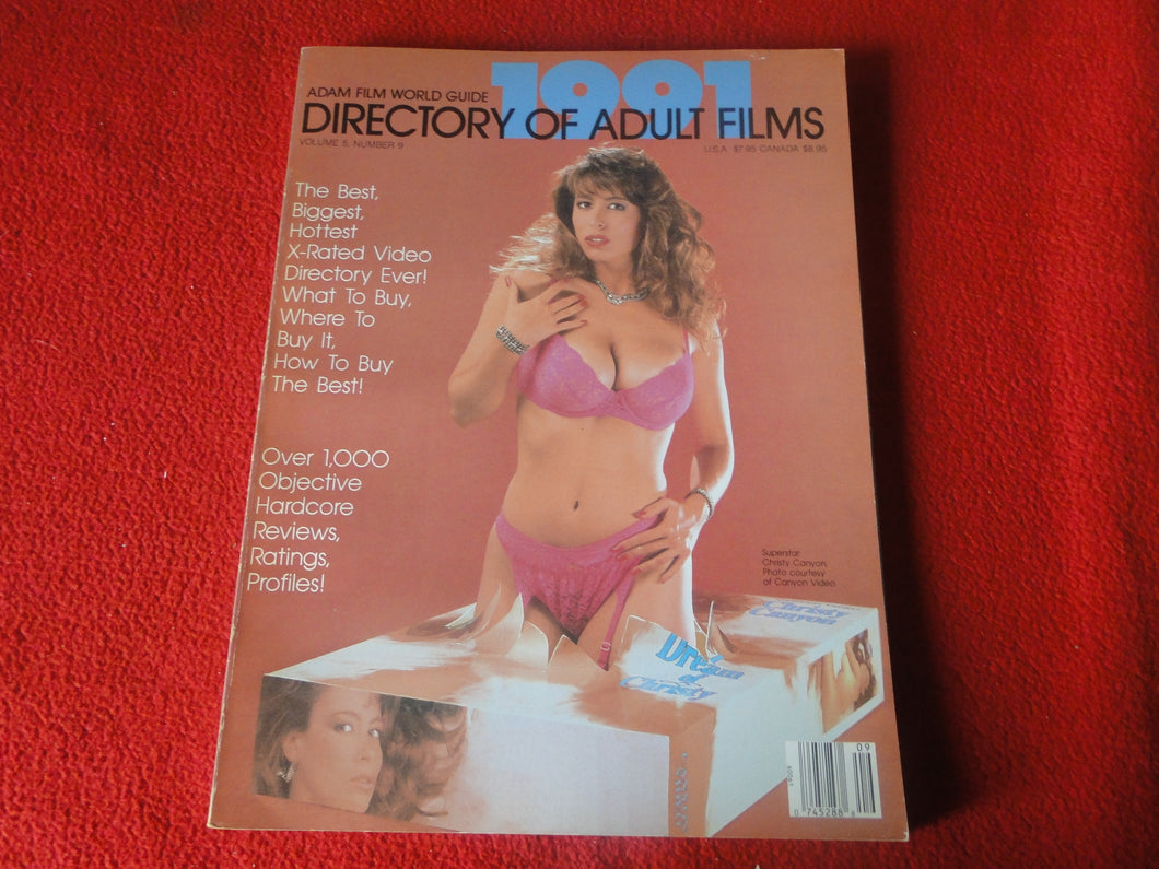 Vintage Nude Erotic Sexy Adult Magazine 1991 Adam Film World Guide Christy Canyon P80