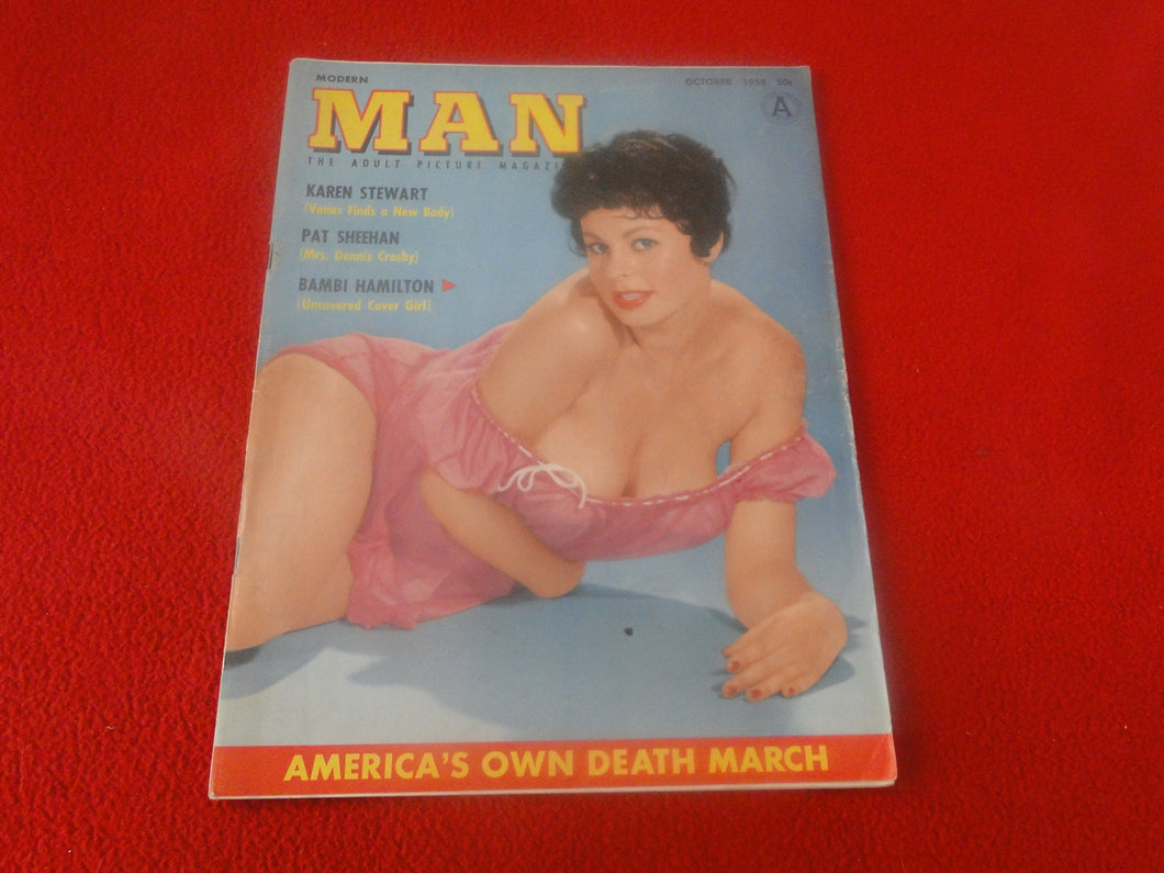 Vintage 18 Y. O. + Sexy Erotic Adult Men's Magazine Modern Man Oct. 1958   P57