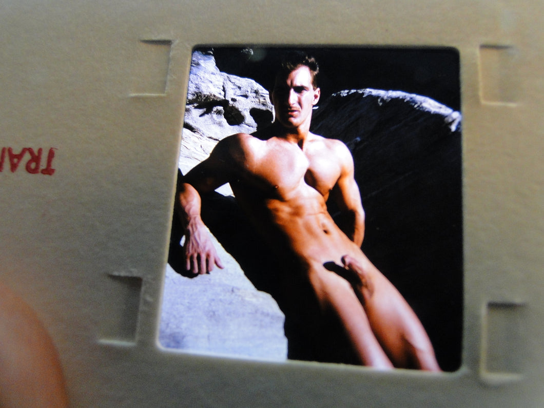 Vintage Adult Erotic 3D Stereoview Nude Hot Hung Gay Man Slide CS19