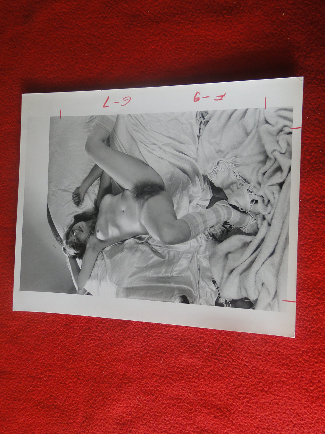 Vintage Nude Woman 8 x 10 Silver Gelatin Photo Young Hairy Pussy  AVr