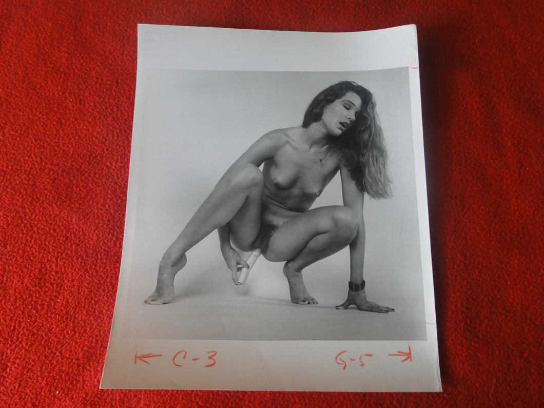 Vintage Nude Woman 8 x 10 Silver Gelatin Photo Young Dildo Pretty Pussy  AW1