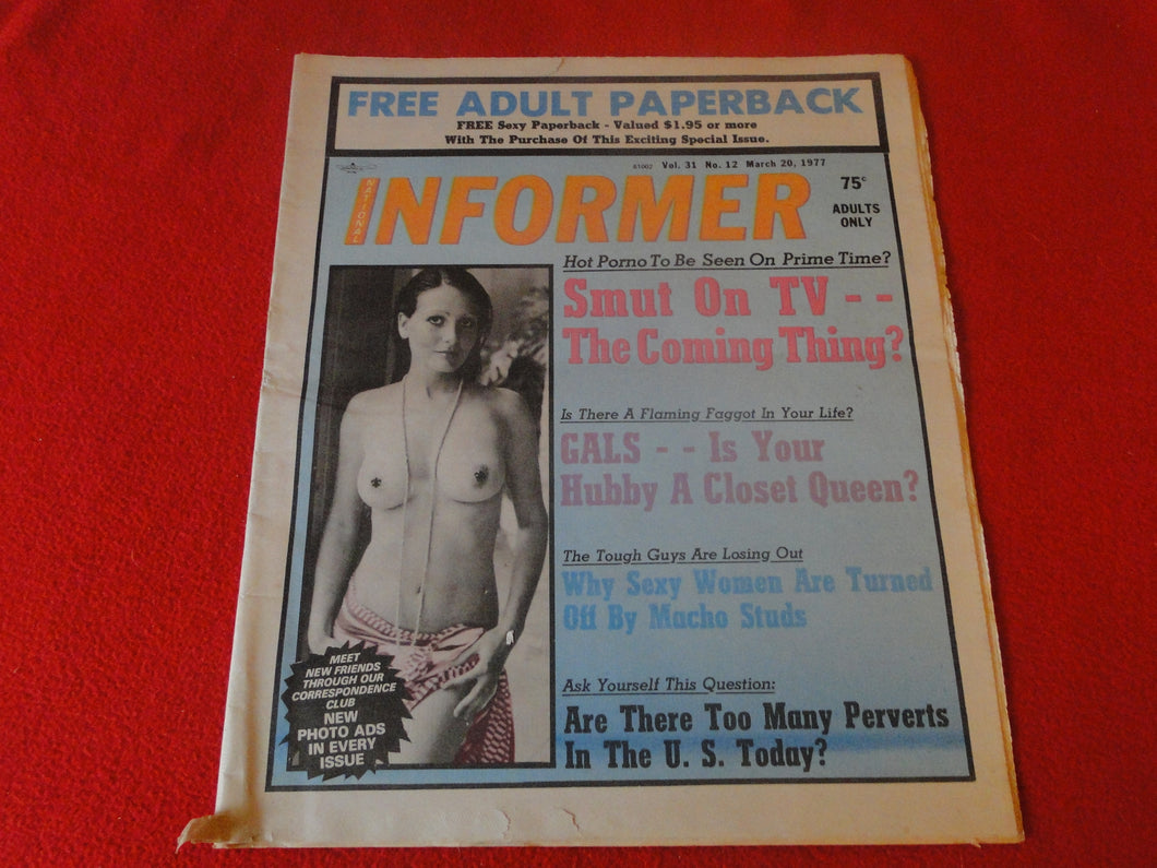 Vintage Nude Erotic Sexy Adult Magazine/Newspaper National Informer 1977  P78