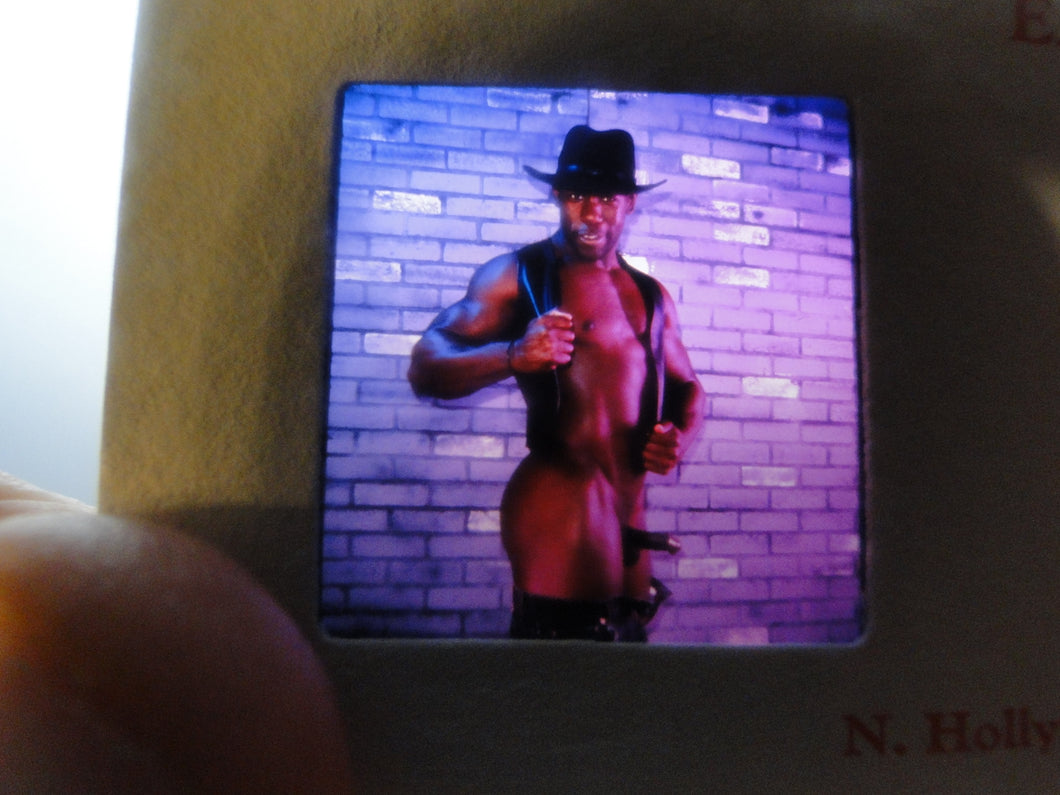 Vintage Adult Erotic 3D Stereoview Nude Hot Hung Black Gay Man Slide B40k