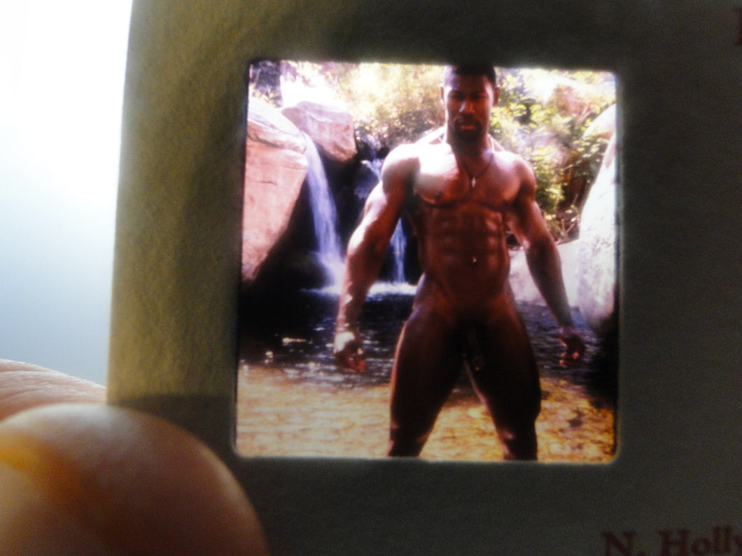 Vintage Adult Erotic 3D Stereoview Nude Hot Hung Gay Black Man Slide A70d