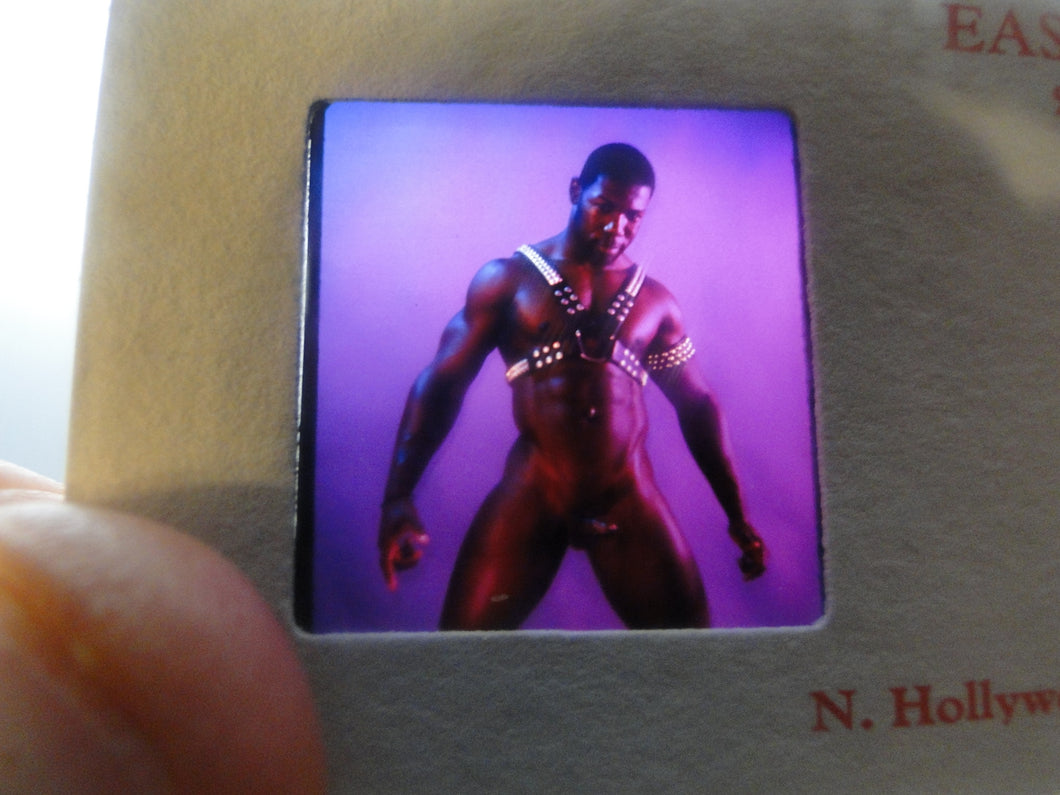 Vintage Adult Erotic 3D Stereoview Nude Hot Hung Gay Black Man Slide A70j