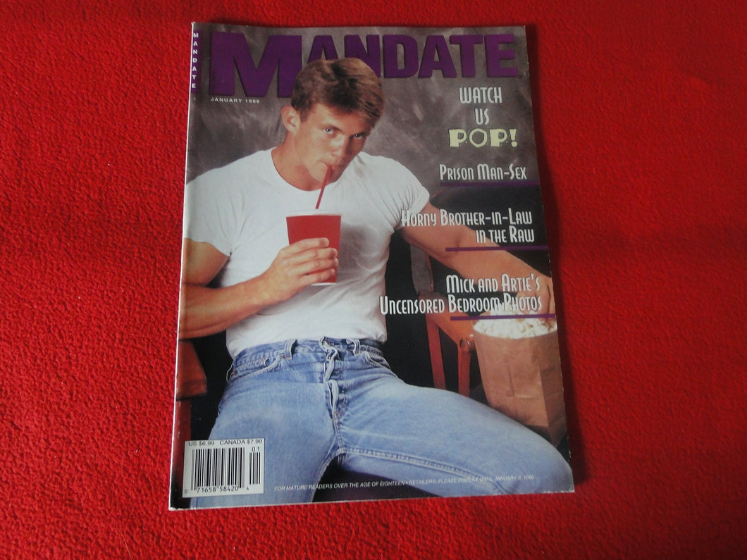 Vintage 18 Y. O. + Sexy Erotic Gay Adult Magazine Mandate Jan. 1996  G73